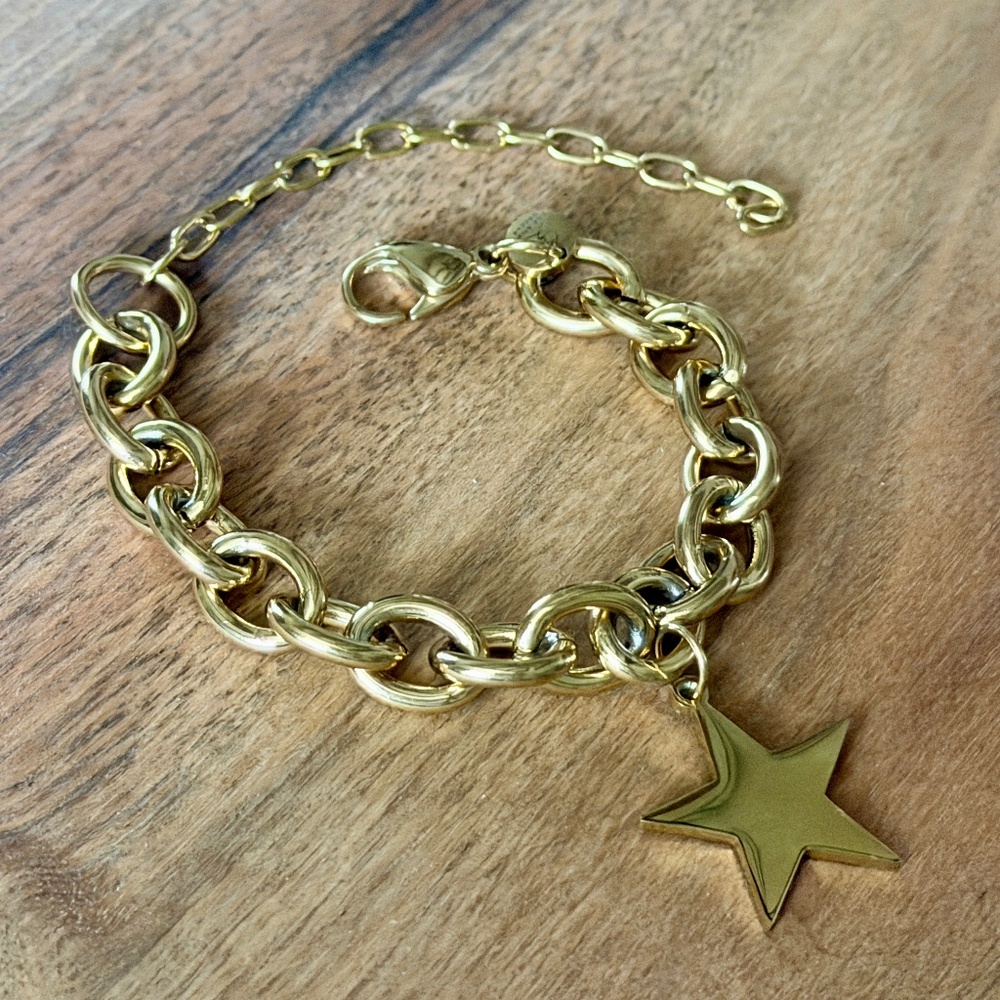 CHRISTINA GREENE | 18K Plated Chain Link Bracelet with Star Charm